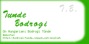 tunde bodrogi business card